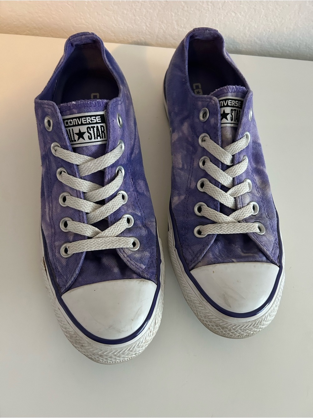Converse Women’s Purple Tie Dye Low-Top Chuck Taylor Sneakers, Size 8